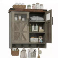 Zeus & Ruta Wall Mounted Bathroom Cabinet with Adjustable Shelves, Storage Organizer with Towel Hook, Space Saving