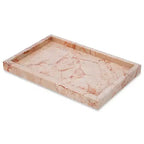 Elegant Natural Marble Jewelry Tray Organizer, Mom's Day Gift Genuine Marble Stone Tray for Vanity Bathroom Home Decor