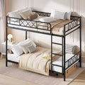 GuatoWave Heavy Duty Space-Saving Twin Over Twin Bunk Bed Frame with Stairs for Adults, Teens & Kids