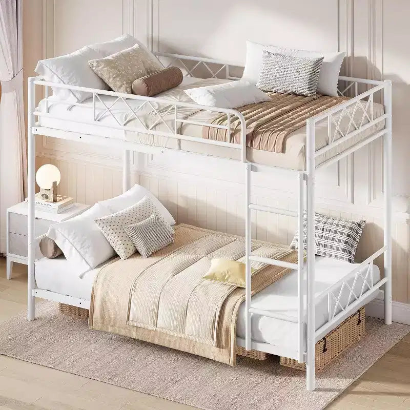 GuatoWave Letto a Castello Matrimoniale Salvaspazio Resistente con Scala, per Adulti, Ragazzi e Bambini