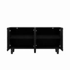 GDFStudio Makena Mobile Buffet Moderno da 59 con 4 Ante a Raggi di Sole e Gambe in Legno Massello