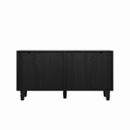 GDFStudio Makena Mobile Buffet Moderno da 59 con 4 Ante a Raggi di Sole e Gambe in Legno Massello