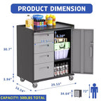 Armoire de rangement d'outils en métal avec roulettes, Armoire de rangement d'outils pour garage, Solutions de rangement pour la maison