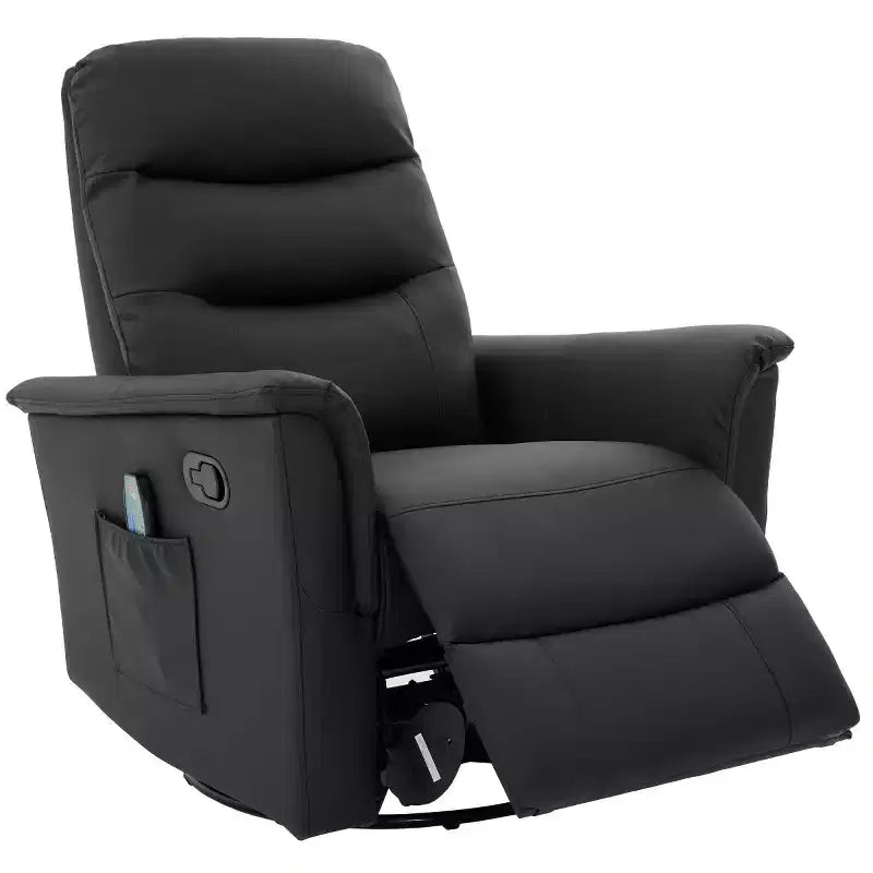Fauteuil inclinable manuel rembourré en bouclette moderne, fauteuil inclinable berçant pivotant avec massage et dossier réglable pour salon-Panipeachy