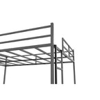 Letto a soppalco in metallo full size Luxystar con scivolo e scaletta per la camera dei bambini, nero