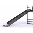 Letto a soppalco in metallo full size Luxystar con scivolo e scaletta per la camera dei bambini, nero