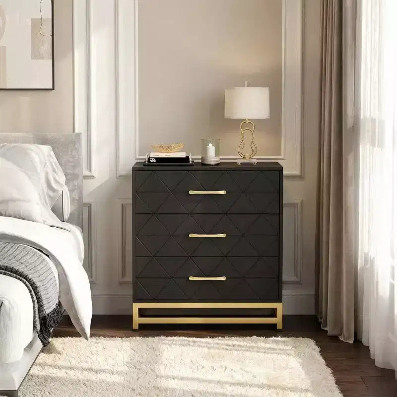 Comò a 3 cassetti per camera da letto e armadio, cassettiera alta e stretta con chiusura ammortizzata e kit antiribaltamento, organizzatore salvaspazio alto 72,9 cm