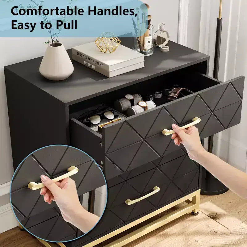 Comò a 3 cassetti per camera da letto e armadio, cassettiera alta e stretta con chiusura ammortizzata e kit antiribaltamento, organizzatore salvaspazio alto 72,9 cm