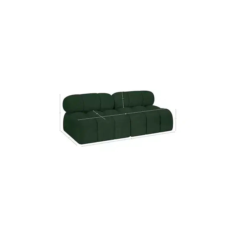 Divano modulare Meridian Furniture Ames in tessuto Bouclé verde