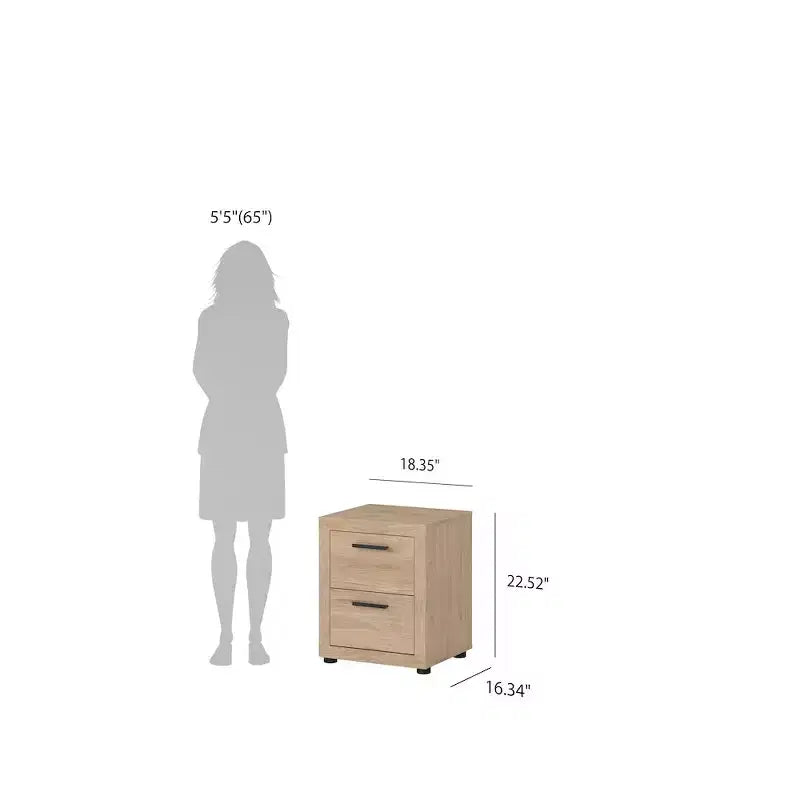 Tvilum, Set camera da letto Mira 3 pezzi - Comò doppio a 6 cassetti e set 2 comodini, Jackson Hickory