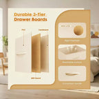 JIONJOY Cassettiera a 10 cassetti - Organizer facile da montare per camera da letto, con design antiribaltamento e piedini regolabili, noce antico