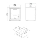 Tvilum, comodino Mira a 2 cassetti - set da 2, Jackson Hickory