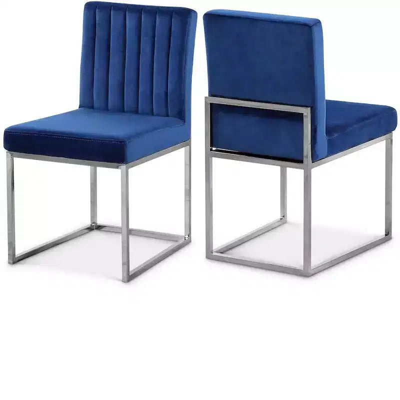 Meridian Furniture Giselle Navy Velvet Dining Chair, Set of 2