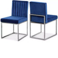 Meridian Furniture Giselle Navy Velvet Dining Chair, Set of 2
