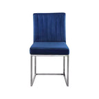 Meridian Furniture Giselle, Sedia da pranzo in velluto blu, set da 2