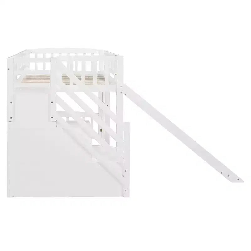 Letto a soppalco matrimoniale Luxystar con scivolo e scaletta contenitore per la cameretta dei bambini