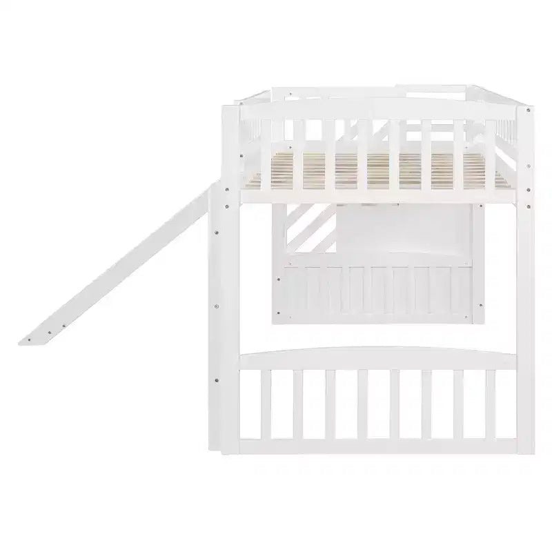 Letto a soppalco matrimoniale Luxystar con scivolo e scaletta contenitore per la cameretta dei bambini