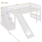 Letto a soppalco matrimoniale Luxystar con scivolo e scaletta contenitore per la cameretta dei bambini