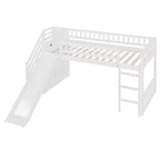 Letto a soppalco matrimoniale Luxystar con scivolo e scaletta contenitore per la cameretta dei bambini