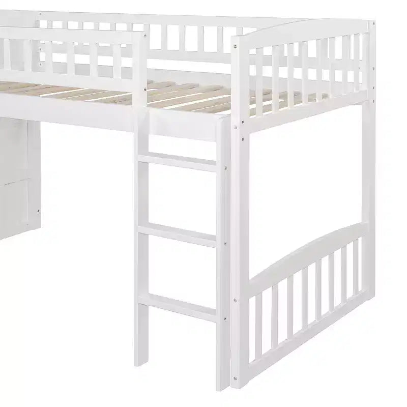 Letto a soppalco matrimoniale Luxystar con scivolo e scaletta contenitore per la cameretta dei bambini