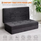 SunnyFurn Materasso a Tre Pieghe da 6 Pollici per Divano Letto, 75X54.3 Letto Pieghevole in Schiuma per Ospiti con Tessuto a Coste Trapuntato, Portatile per Campeggio, Soggiorno, Camera da Letto