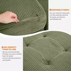 SunnyFurn Materasso a Tre Pieghe da 6 Pollici per Divano Letto, 75X54.3 Letto Pieghevole in Schiuma per Ospiti con Tessuto a Coste Trapuntato, Portatile per Campeggio, Soggiorno, Camera da Letto