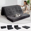 SunnyFurn Materasso a Tre Pieghe da 6 Pollici per Divano Letto, 75X54.3 Letto Pieghevole in Schiuma per Ospiti con Tessuto a Coste Trapuntato, Portatile per Campeggio, Soggiorno, Camera da Letto