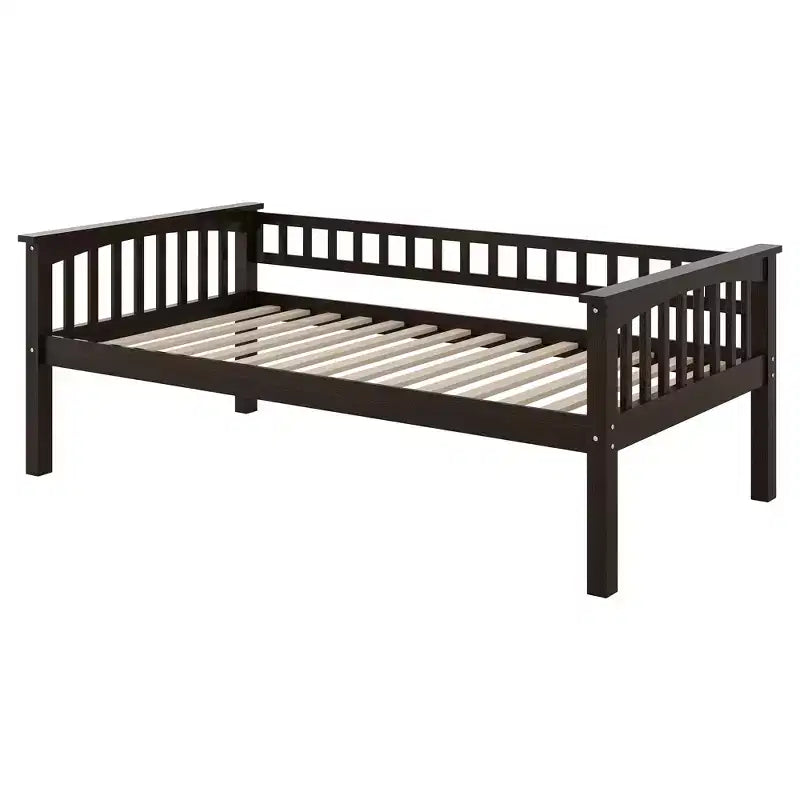 FAMYYT Letto singolo in legno con cassetti, sponde a forma di recinzione, scaletta, facile montaggio