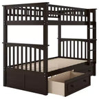 FAMYYT Letto singolo in legno con cassetti, sponde a forma di recinzione, scaletta, facile montaggio