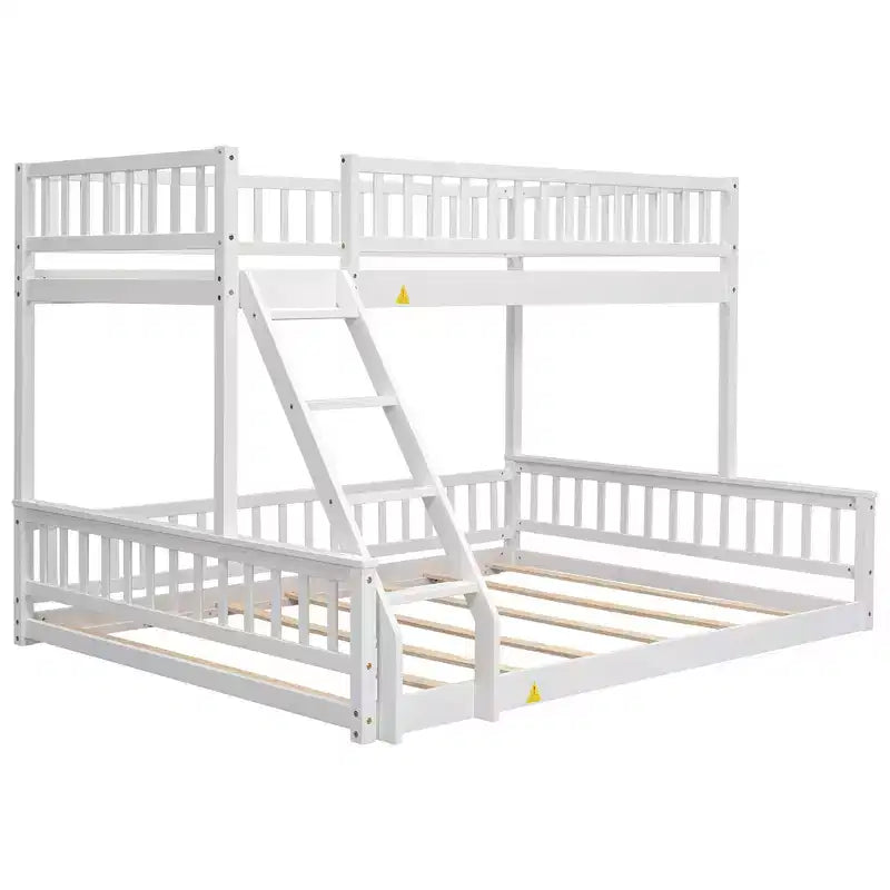 FAMYYT Letto in legno Twin XL?Con sponda di protezione, scaletta, facile da montare