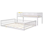 FAMYYT Letto in legno Twin XL?Con sponda di protezione, scaletta, facile da montare