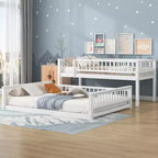 FAMYYT Letto in legno Twin XL?Con sponda di protezione, scaletta, facile da montare
