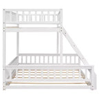 FAMYYT Letto in legno Twin XL?Con sponda di protezione, scaletta, facile da montare