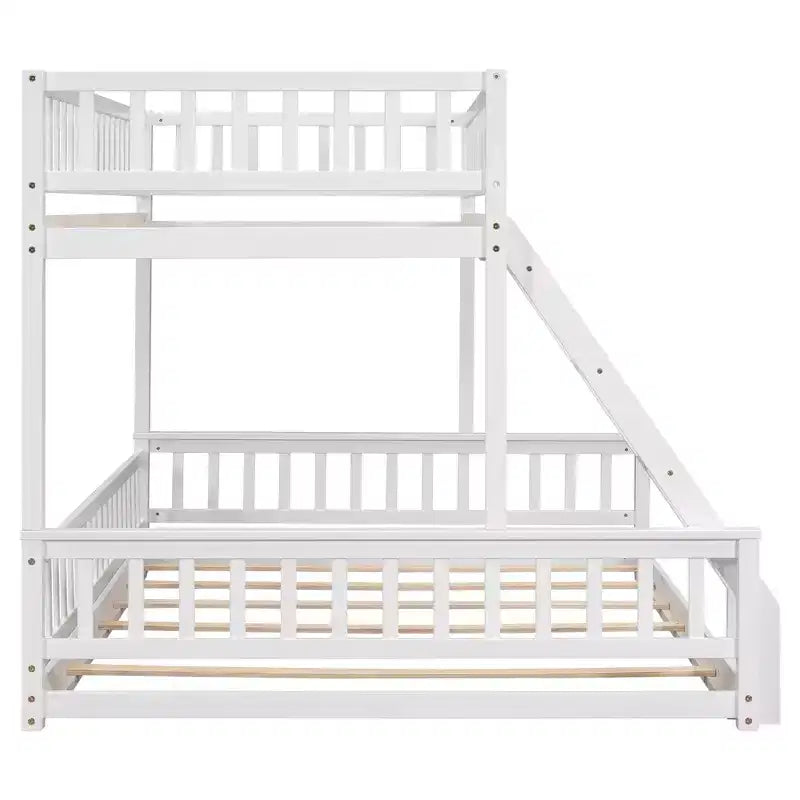 FAMYYT Letto in legno Twin XL?Con sponda di protezione, scaletta, facile da montare