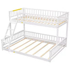 FAMYYT Letto in legno Twin XL?Con sponda di protezione, scaletta, facile da montare