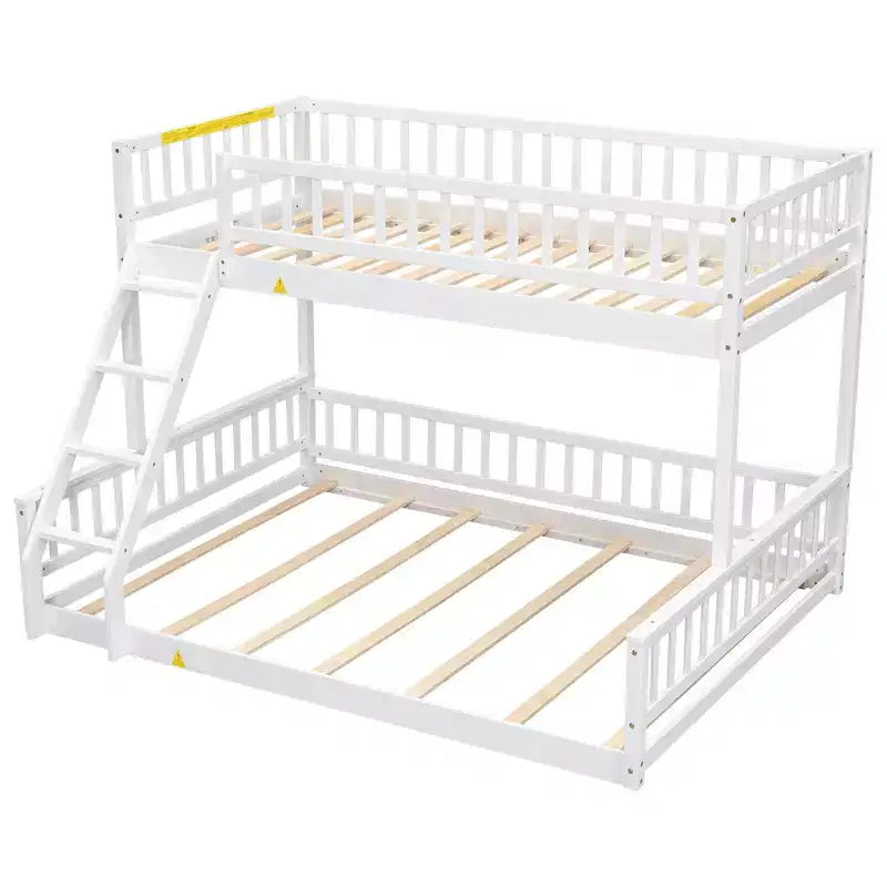 FAMYYT Letto in legno Twin XL?Con sponda di protezione, scaletta, facile da montare