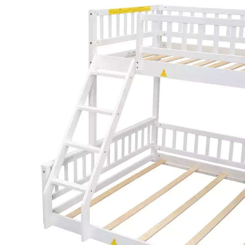 FAMYYT Letto in legno Twin XL?Con sponda di protezione, scaletta, facile da montare