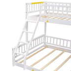 FAMYYT Letto in legno Twin XL?Con sponda di protezione, scaletta, facile da montare