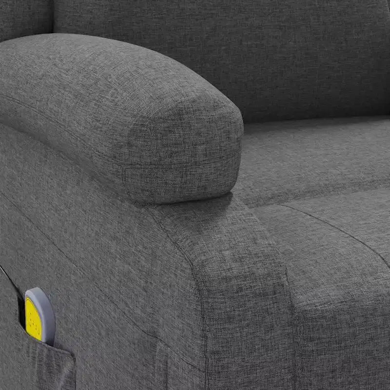 vidaXL Poltrona Massaggiante Crema Tessuto, Metallo, Legno Sedia Massaggio Singola