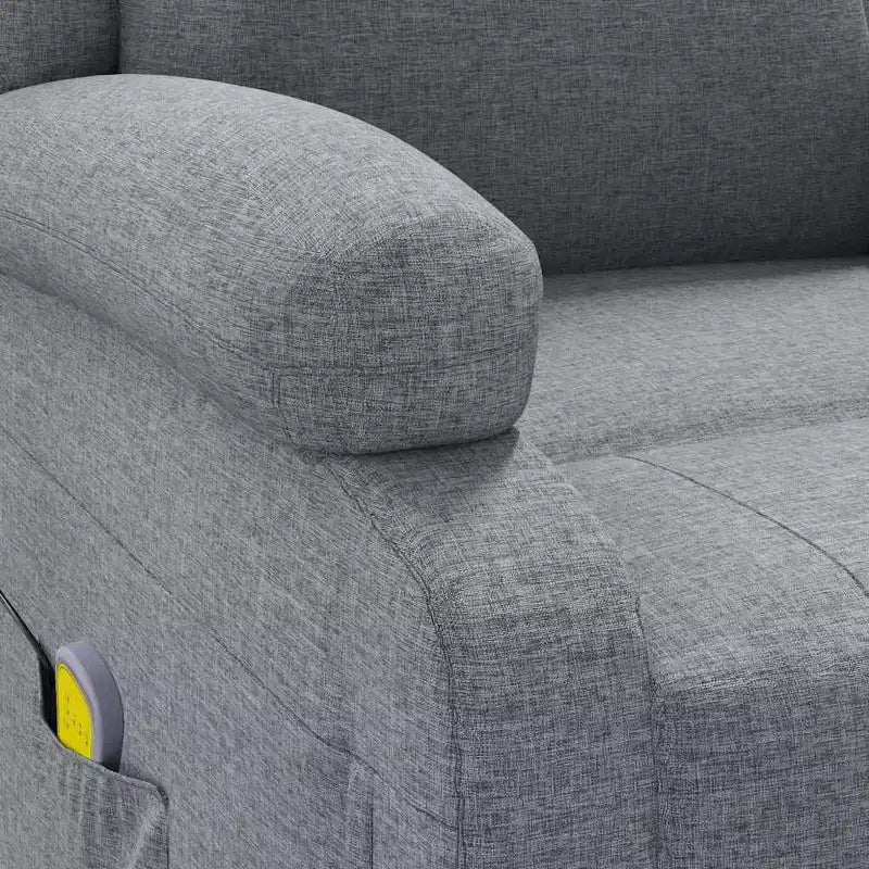 vidaXL Poltrona Massaggiante Crema Tessuto, Metallo, Legno Sedia Massaggio Singola