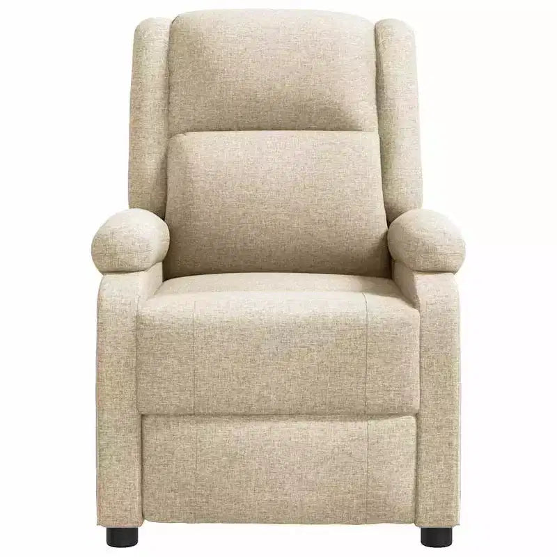 vidaXL Poltrona Massaggiante Crema Tessuto, Metallo, Legno Sedia Massaggio Singola