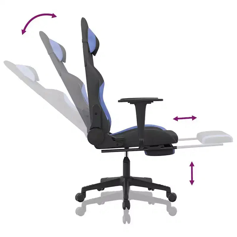 vidaXL Sedia da gaming Nera e crema in tessuto (100% poliestere), Metallo, Legno multistrato