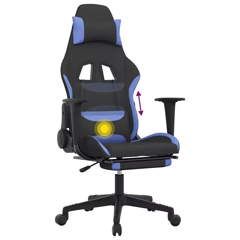 vidaXL Sedia da gaming Nera e crema in tessuto (100% poliestere), Metallo, Legno multistrato