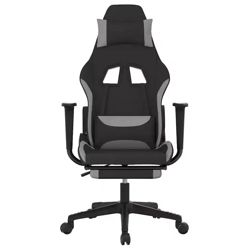vidaXL Sedia da gaming Nera e crema in tessuto (100% poliestere), Metallo, Legno multistrato
