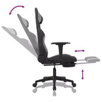 vidaXL Sedia da gaming Nera e crema in tessuto (100% poliestere), Metallo, Legno multistrato