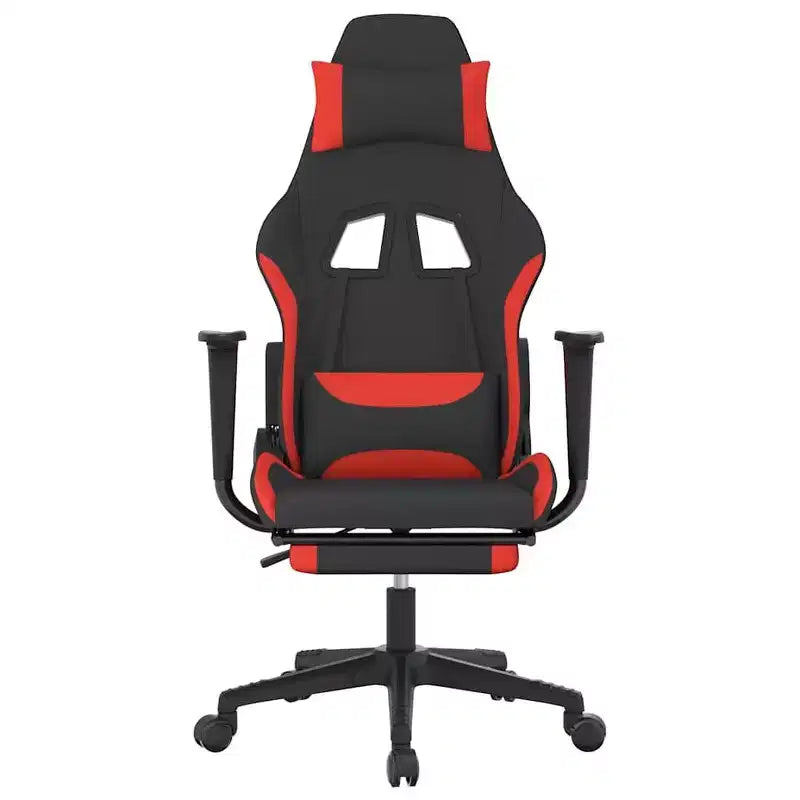 vidaXL Sedia da gaming Nera e crema in tessuto (100% poliestere), Metallo, Legno multistrato