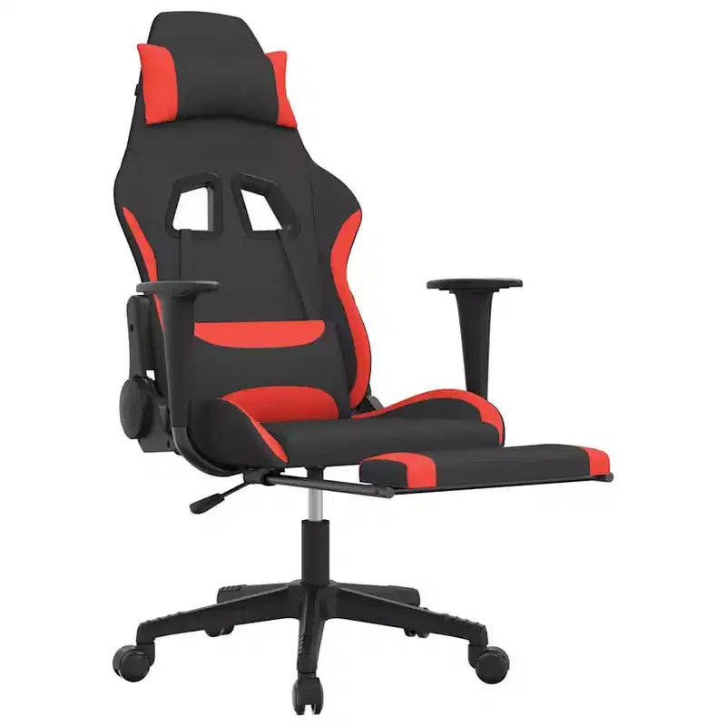 vidaXL Sedia da gaming Nera e crema in tessuto (100% poliestere), Metallo, Legno multistrato