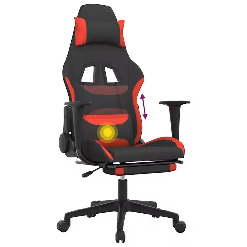 vidaXL Sedia da gaming Nera e crema in tessuto (100% poliestere), Metallo, Legno multistrato