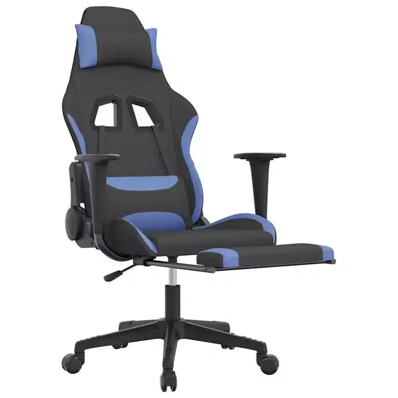 vidaXL Sedia da gaming Nera e crema in tessuto (100% poliestere), Metallo, Legno multistrato