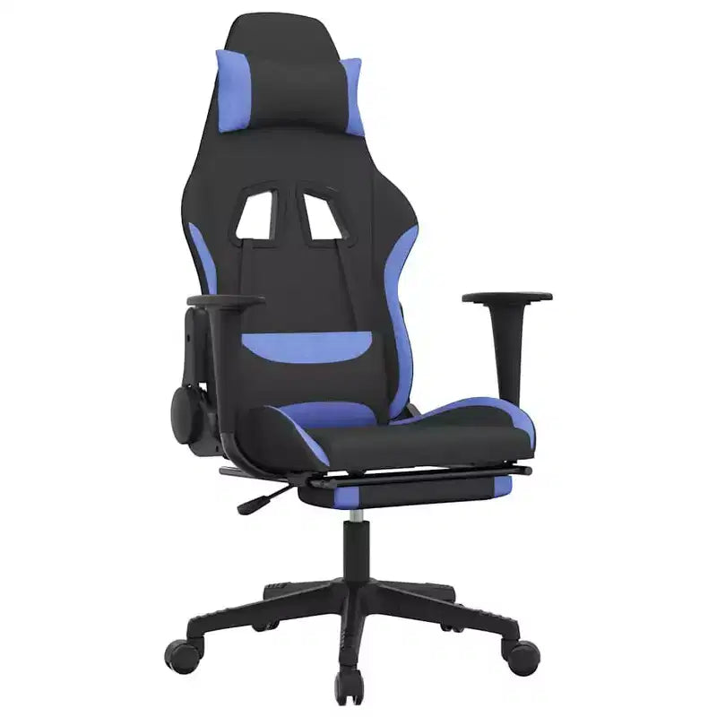 vidaXL Sedia da gaming Nera e crema in tessuto (100% poliestere), Metallo, Legno multistrato
